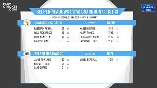 Derbyshire County CL  Div 1  Sponsored By Learn Uk Ltd  Belper Meadows CC v Quarndon CC 1st XI [upl. by Atiugal]