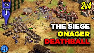 Siege Onager DeathBall To DEFEND THE WONDER  2v4 AoE2 [upl. by Eirotal]