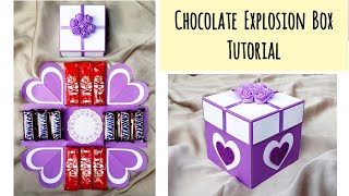 Birthday Explosion BoxHow to make Explosion BoxChocolate Explosion BoxExplosion Box tutorialGift [upl. by Lise]