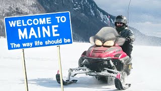 Best Snowmobile Riding In MAINE  Extreme Camping [upl. by Scrogan223]