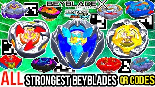 All STRONGEST BEYBLADES QR CODES  TOP 10  Beyblade Game NEW Premium QR Codes [upl. by Enawtna130]