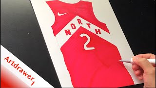 Drawing the Toronto Raptors 201819 quotEarnedquot Edition Jersey [upl. by Sinylg]