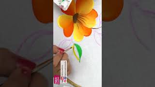 Yellow flower fabric painting fabricpainting painting art flowers punjabisuits [upl. by Kathy954]