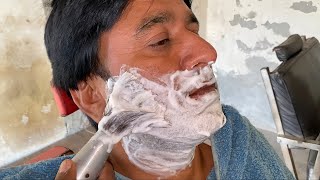 ASMR Hair Transformation Fast Shaving With A Straight Razor🪒 ASMR [upl. by Inalawi]