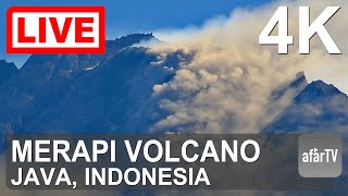 🔴 Live Now 247 Merapi Volcano Erupting in 4K Ultra HD Indonesia [upl. by Einapets70]