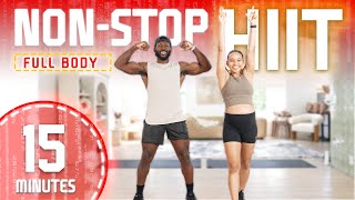 15 Minute Full Body Strength X HIIT Workout Low Impact  No Repeat  No Equipment [upl. by Krystalle]