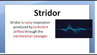 ENT Stridor causes types classification what is define definition treatment diagnosis [upl. by Airtemak]