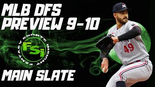 FSi DFS MLB  Main Slate Preview  DraftKings Picks  Tuesday September 10th 2024 [upl. by Nelg]