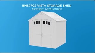 Assembly Video of Suncast Vista 7 ft x 7 ft Resin Storage Shed Model BMS7702 [upl. by Lenahs]