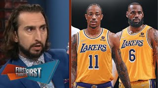 FIRST THINGS FIRST  quotLeBron willing to take pay cut if Lakers can sign DeMar DeRozanquot  Nick reacts [upl. by Weinberg477]