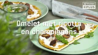 Omelet met ricotta en champignons  Receptvideos [upl. by Gnuhn967]