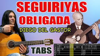 💎SEGUIRIYAS DIEGO DEL GASTOR FALSETA Y VARIACIÓN OBLIGADAS TUTORIAL CON TABS GUITARRA FLAMENCA [upl. by Laure]