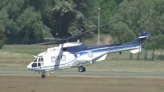 German Air Force Eurocopter AS 532 Cougar 8202 Takeoff at Berlin Tegel Airport [upl. by Lattie]