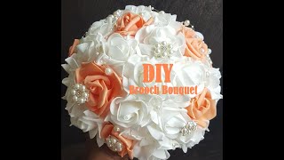 How to make Real Touch Roses Brooch Bridal Bouquet l DIY Tutorial l Easy Wedding Project [upl. by Morissa]