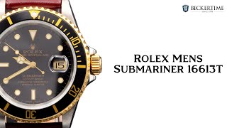 Mens Rolex TwoTone Submariner 16613T Watch with Black Dial [upl. by Villada362]