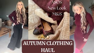 AUTUMN CLOTHING HAUL 2024  ASOS  NEW LOOK  MampS  MULBERRY TONES [upl. by Nor]