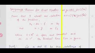 Lec20 PG Uniqueness theorem for Heat Equation [upl. by Haimarej]