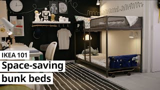 IKEA 101  Spacesaving bunk beds [upl. by Noitsirhc254]