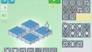 HOUR OF CODE STEM puzzle game based on coding kids programming Lightbot  2 Procedures  Level 6 [upl. by Eilrebma]