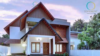 Modern Kerala style residence with contemporary interior 😍🏕 [upl. by Nert218]