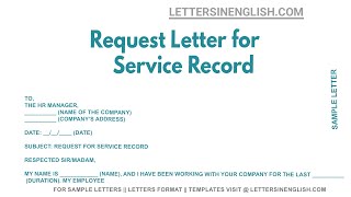 Request Letter For Service Record  Letter Requesting for Service Record [upl. by Iphigenia24]