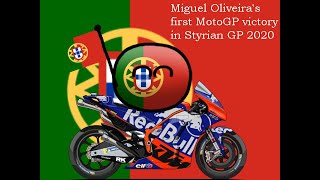 Miguel Oliveiras First MotoGP victory in Styrian GP 2020 but with Icelandic commentator [upl. by Salis708]