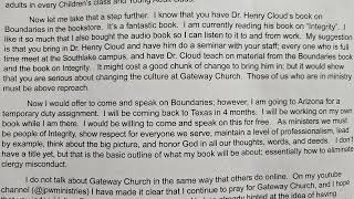 my letter to Gateway Church [upl. by Tavie]