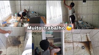 Esfreguei todo azulejo Arrastei lavalouças microondas máquina tanquinho Ficou tudo limpinho [upl. by Dylan]