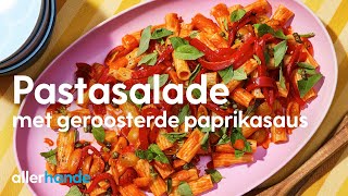 Koude pastasalade met geroosterdepaprikasaus  Recept  Allerhande [upl. by Carnahan]