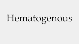 How to Pronounce Hematogenous [upl. by Grath]