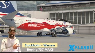 Stockholm  Warsaw  ESSA  EPWA  B737 MAX8 Vatsim [upl. by Marleah]