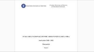 Evaluare Nationala 2021  Testul 2  Teste antrenament  Clasa a 8a [upl. by Eniamrahc481]