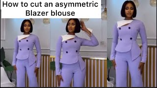 HOW TO CUT AN ASYMMETRIC NECKLINE BLAZER BLOUSE blazer how video [upl. by Threlkeld]