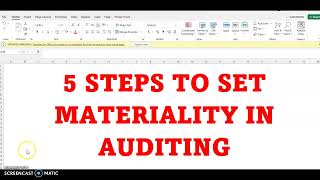 The 5 Steps Approach to Set Materiality in Auditing  AUDIT MATERIALITY [upl. by Nnyleve261]