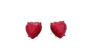 Betsey Johnson  Glitter Heart Stone Stud Earrings SKU8882588 [upl. by Jarietta]