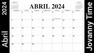 Calendario  Abril 2024 [upl. by Otiragram]