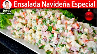 ENSALADA NAVIDEÑA ESPECIAL  VickyRecetaFacil [upl. by Orthman119]