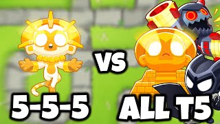 5 5 5 Super Monkey VS All T5 Super Monkeys in BTD5 [upl. by Ytrebil]