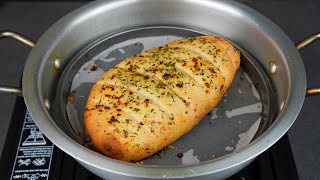 No Yeast No Oven Garlic Bread Recipe In Kadai  Eggless  Easy Garlic Bread  NOven [upl. by Herv]