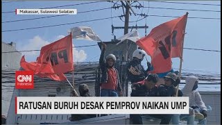 Ratusan Buruh Desak Pemprov Naikan UMP [upl. by Calendre370]