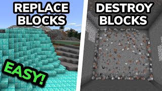 HOW TO USE COMMANDS TO MASS FILLDESTROYREPLACE BLOCKS in Minecraft Bedrock MCPEXboxPS4PC [upl. by Antebi]