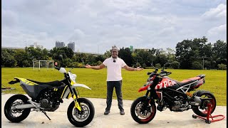 Husqvarna 701 Supermoto VS Ducati Hypermotard 950  which one will you pick [upl. by Dercy393]