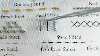 Learning embroidery pistil stitch sample [upl. by Jesse519]