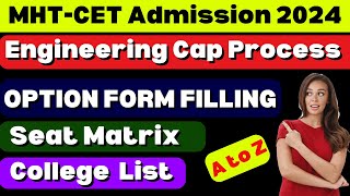 ✅ MHTCET 2024 OPTION FORM FILLING CAP ROUND 1  HOW TO FILL OPTION FORM ENGINEERING ADMISSION 2024 [upl. by Llenyr]