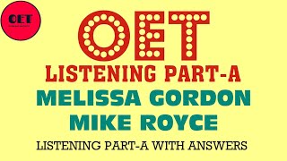 OET listening practice material Melissa Gordon amp Mike Royce [upl. by Mccord]