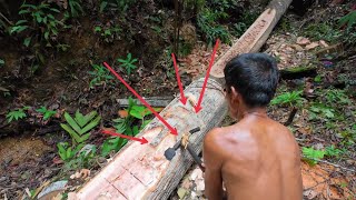 how the Mentawai people make rowing boats [upl. by Aiotal]