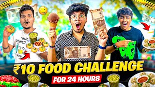 Only 10₹ Food Challenge 😨For 24 Hours  Most cheapest Street Food 🥘 10₹ Pizza   Jash Dhoka vlog [upl. by Borman985]