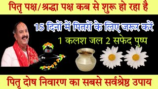 पितृ पक्ष 2024 ll श्राद्ध पक्ष कब से शुरू हो रहा है ll shradh paksh 2024 ll pitra dosha निवारण उपाय [upl. by Ecurb]