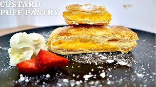 Episode 182 Custard Puff Pastry  Feuilletée Custard by SIL [upl. by Randi186]