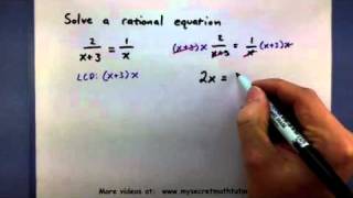 PreCalculus  Solve a rational equation [upl. by Rramal]